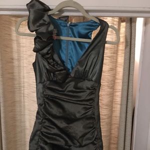 Short bodycon dress with ruffle detail